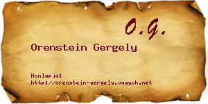 Orenstein Gergely névjegykártya